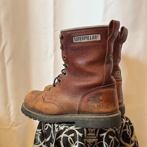 Caterpillar Dark Brown Leather Work Boots